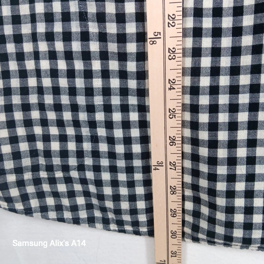 J.Jill Blouse Size Large Long Sleeve Cotton Black White Gingham Check Shirt - Picture 6 of 11
